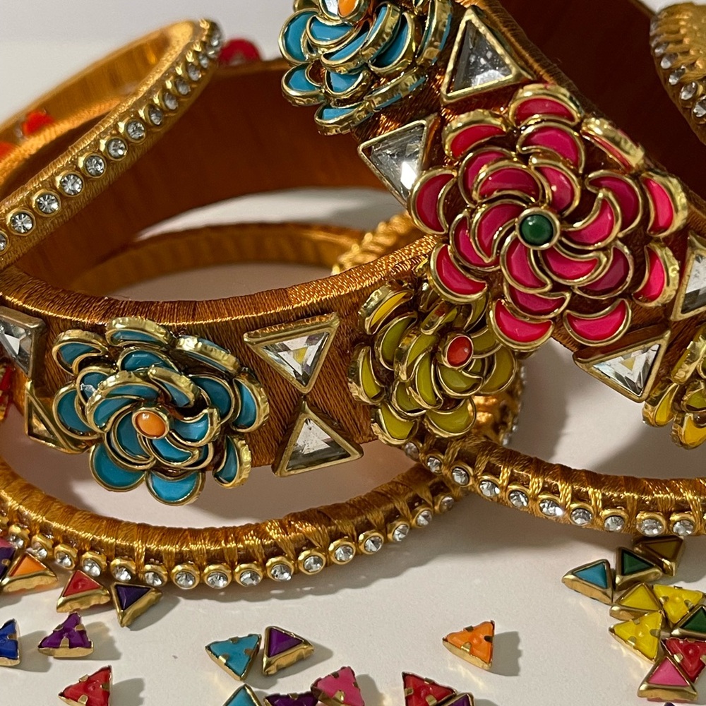 Rose Indian Thread Bangle - Handmade